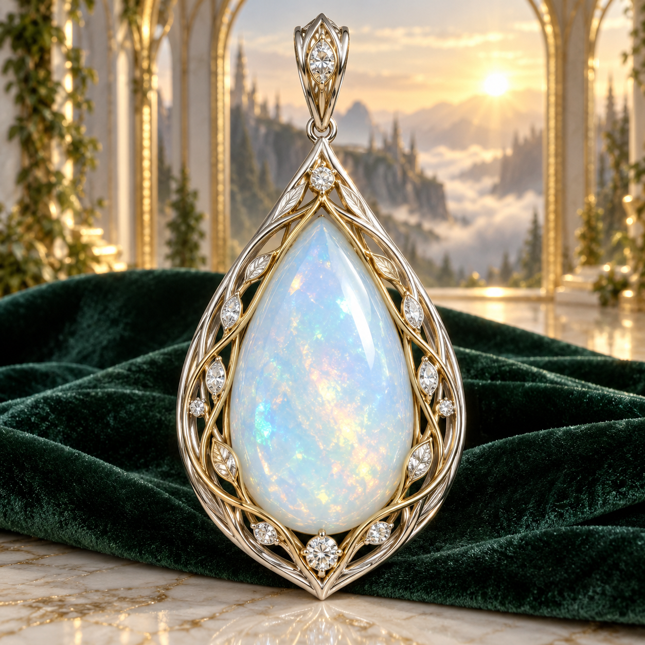 AI-generated Celestial Drop Pendant concept